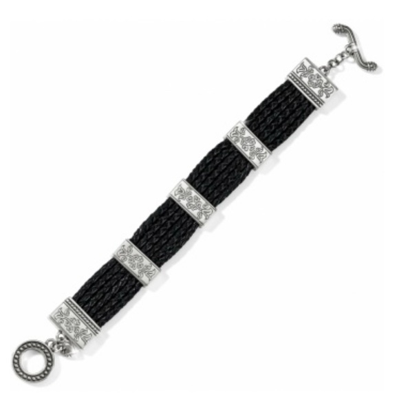 BRIGHTON French Quarter Ophelia Leather Toggle Bracelet • J30590 • Etched Silver - Picture 12 of 13